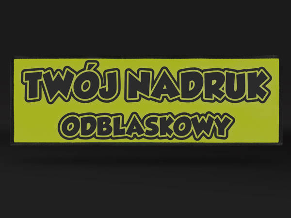 Naszywka odblaskowa z własnym napisem lub logo