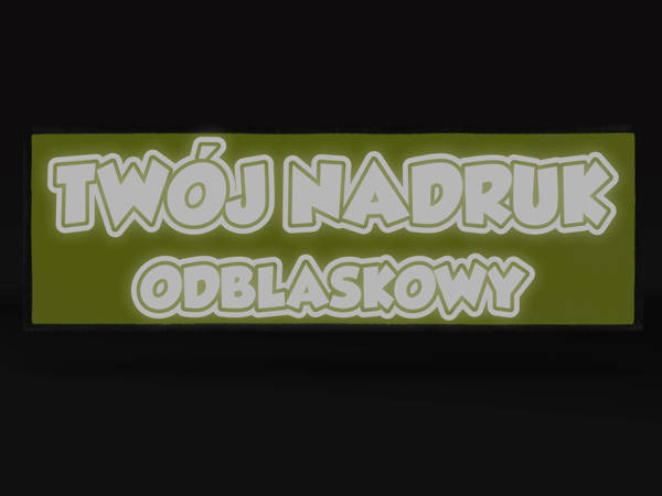 Naszywka odblaskowa z własnym napisem lub logo