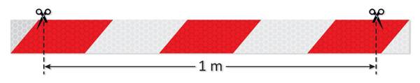 Odblaskowa taśma samoprzylepna biało-czerwona 5cm
