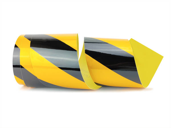 Odblaskowa taśma samoprzylepna żółto-czarna 10 cm