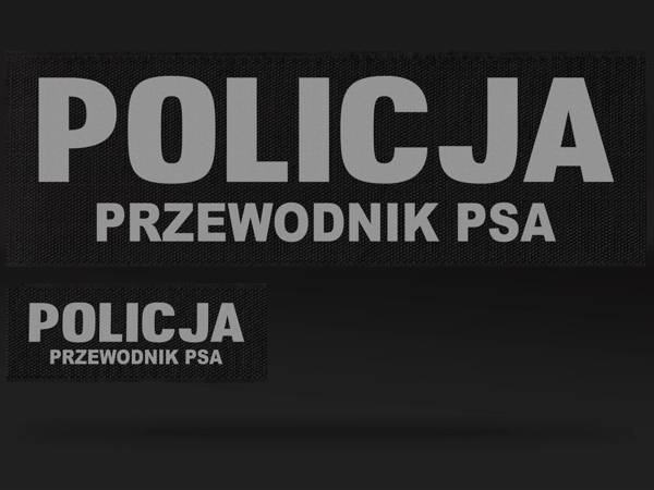 POLICJA PRZEWODNIK PSA zestaw emblematów odblaskowych