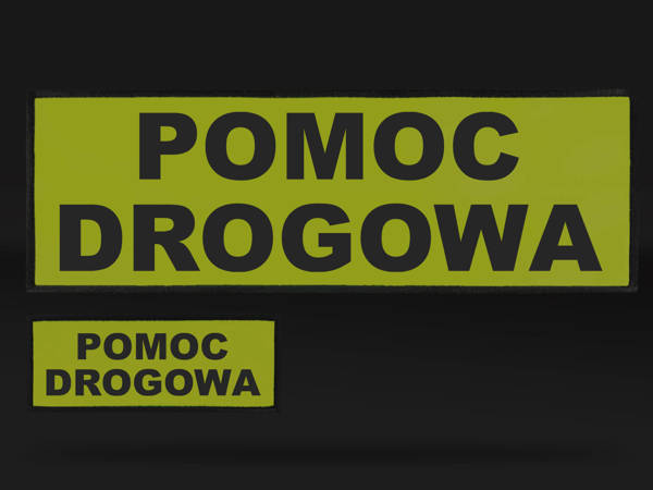 POMOC DROGOWA zestaw naszywek odblaskowych