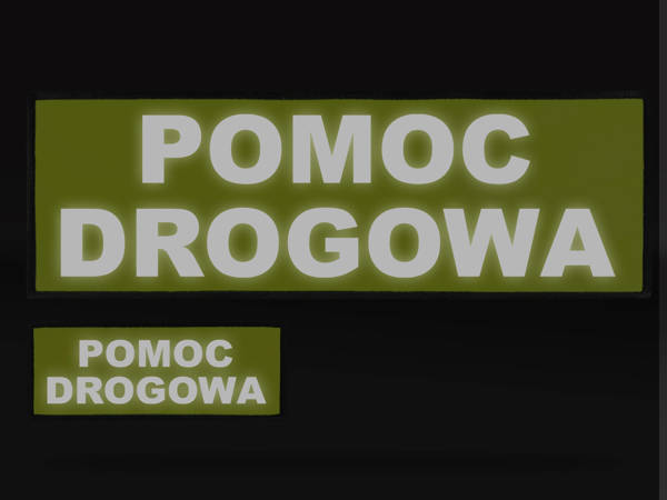 POMOC DROGOWA zestaw naszywek odblaskowych