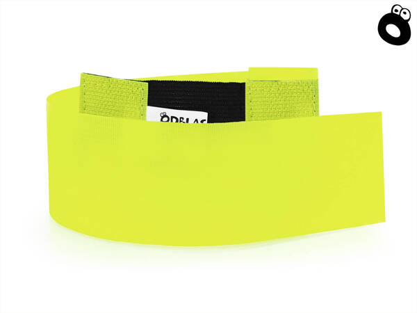 PRESS opaska z gumką z nadrukiem odblaskowym żółta neonowa