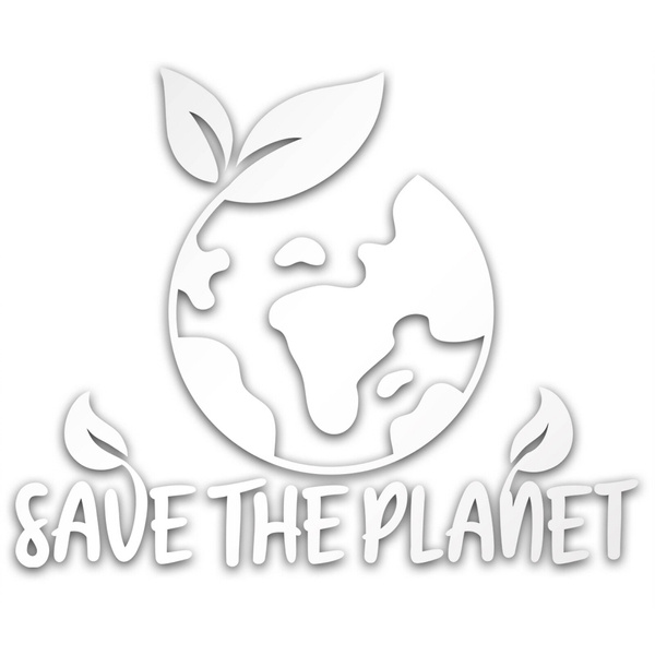 SAVE THE PLANET odblaskowa naklejka - srebrna