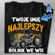 Koszulka bawełniana T-shirt nadruk IMIĘ - NAJLEPSZY ROLNIK WE WSI