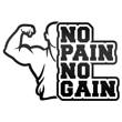 NO PAIN NO GAIN odblaskowa naklejka - czarna